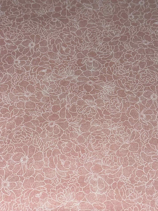 Peach Floral Cotton Fabric – 1 Yard Precut, 100% Cotton Floral Fabric for Quilting, Sewing & Crafts