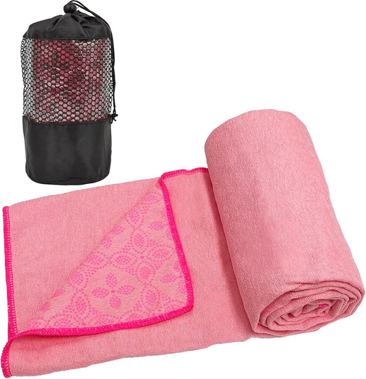 Yoga Towels, Non Slip Hot Yoga Mat Towel with Grip Dots,Super-Absorbent Soft Microfiber Yoga Blanket for Pilates, Fitness and Workout 72inch x 24inch
