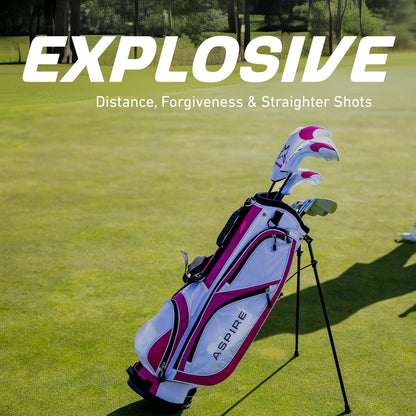 Aspire X1 Womens Golf Clubs Full Set – Driver, Fairway, Hybrid, 6-PW Irons, Putter, Stand Bag & Headcovers - Graphite Shafts - Right Handed