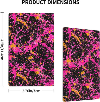 Neon Pink Abstract Paint Splatter Single Toggle Blank Wall Plate Light Switch Cover Decorative 1 Gang For Kitchen Room Bathroom Size 4.5" X 2.75"