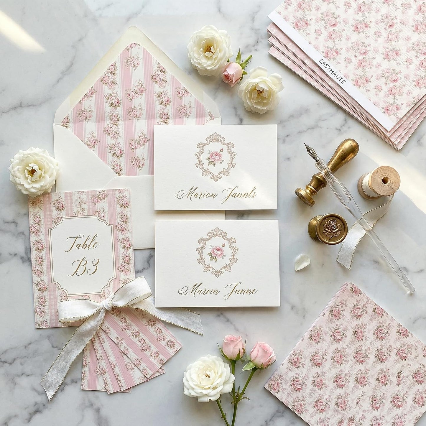 Scrapbook Paper & Scrapbooking Supplies, Pink 6x6 Double-Sided Patterned Cardstock Pad, Shabby Chic Craft Sheets for Junk Journaling, Card Making & Scrap Book, 24 Sheets