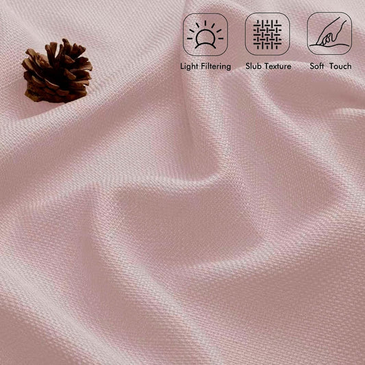 LIVEKID Blush Pink Valance for Windows - Light Filtering Faux Linen Textured Short Curtains for Kitchen Bathroom Laundry Basement, Farmhouse Rod Pocket Small Window Curtains, 60" W x 12" L, 1 Piece