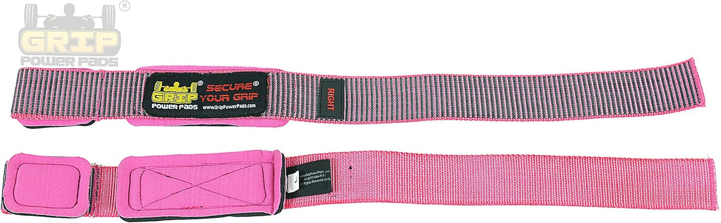 Deluxe PINK WOMEN Best Heavy Duty Lifting Straps Neoprene Padded (1 Pair)