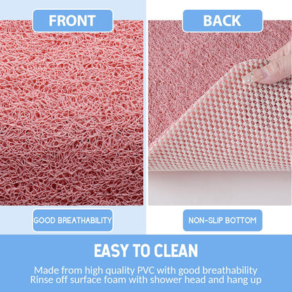 Hargiis Non-Slip Bathtub Mat, Anti Slip Shower Mat, Fast Drying Bathtub Mats, Foot Scrubber Mat, Anti Slip Mat for Tub, Floor, Bathroom, Kitchen, Home, Hotel (Pink 24"×16")