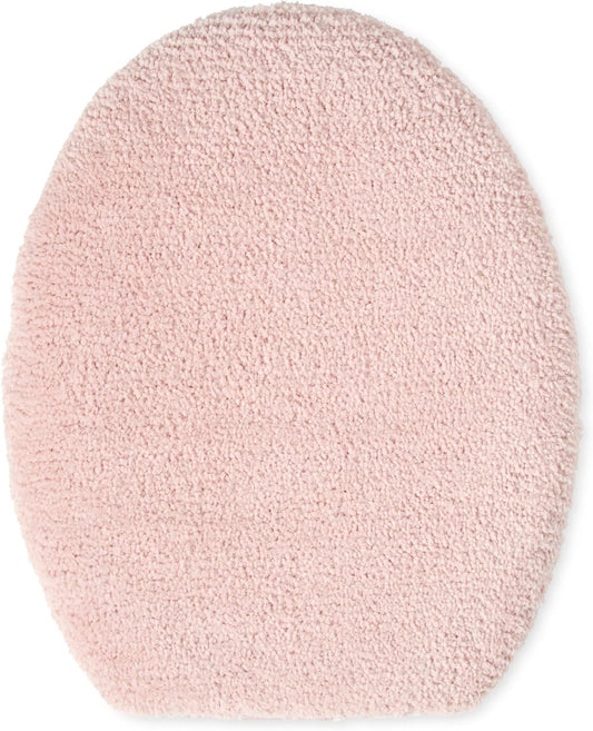 TOWN & COUNTRY EVERYDAY Ultra Plush Solid Tufted Toilet Lid Cover, Soft and Absorbent, Non-Slip Cover, Machine Washable, Blush, 18"x19"