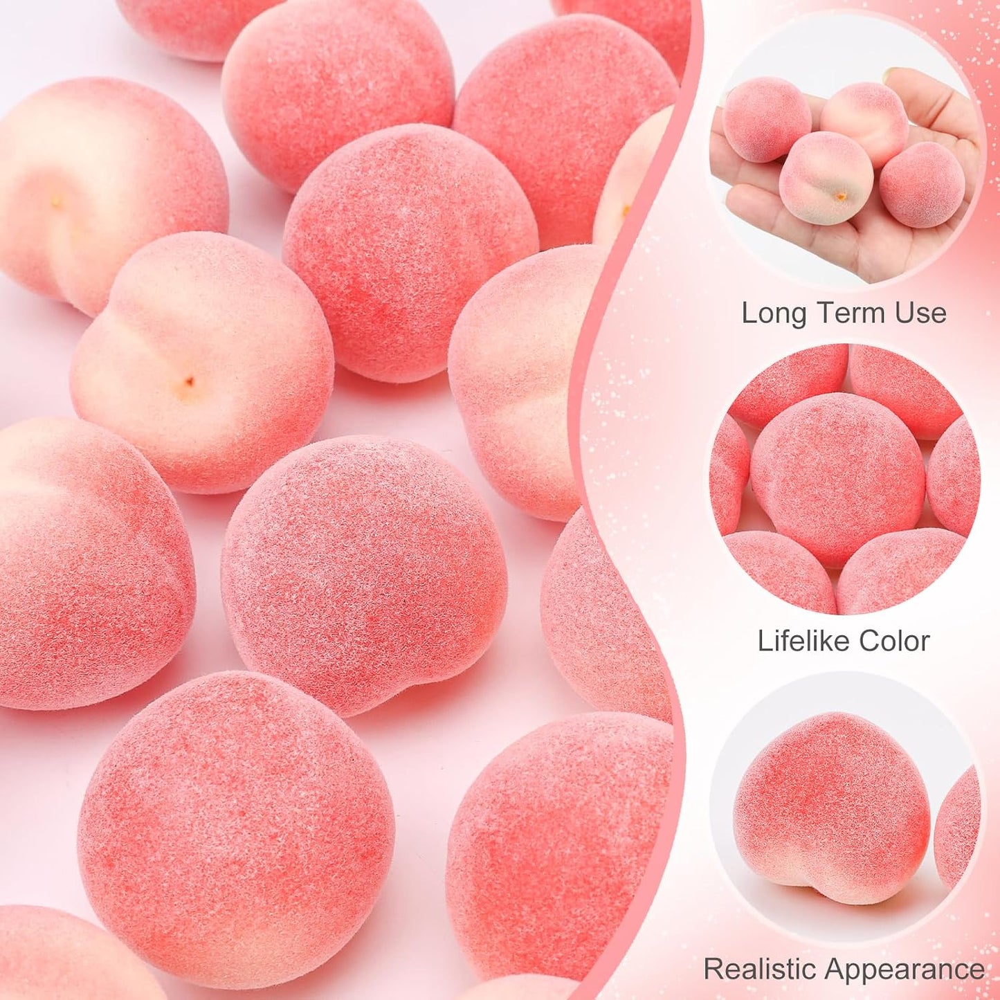 27 Pcs Small Artificial Peach Fruits,1.2 Inch Mini Fake Peach for Decoration,Fake Mini Fruit for Home Kitchen Table Decor Birthday Party Photography Prop