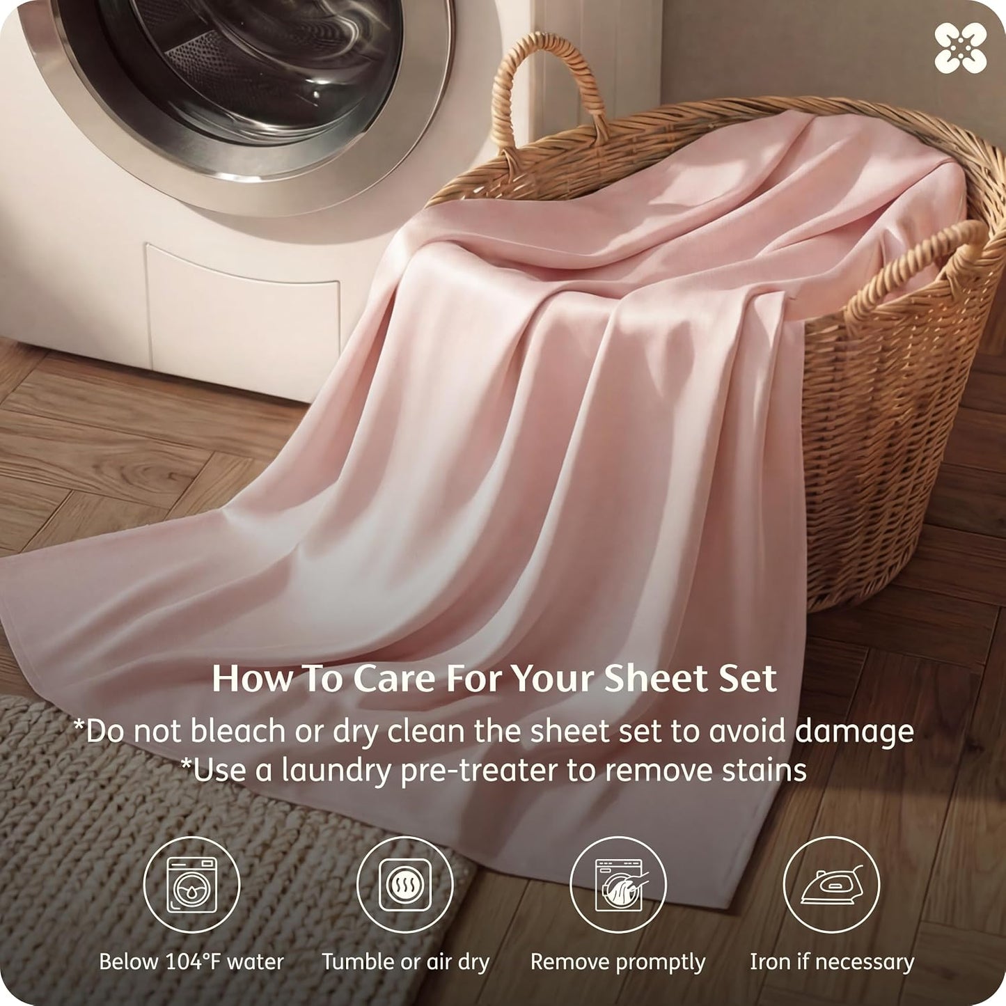 Bedsure Queen Sheet Set, Rayon Derived from Bamboo, Cooling Sheets, PureWoven, Breathable & Soft, Deep Pocket Up to 16 Inches, Hotel Luxury Silky Bedding for Hot Sleepers, Pink