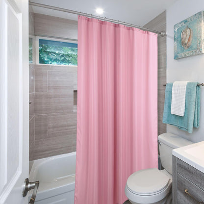 Pink Fabric Shower Curtains for Bathroom: Blush Linen Textured Waterproof Washable Light-Weight Polyester Shower Curtain - Solid Simple Elegant Decorative Bath Curtain Liner - 72x72