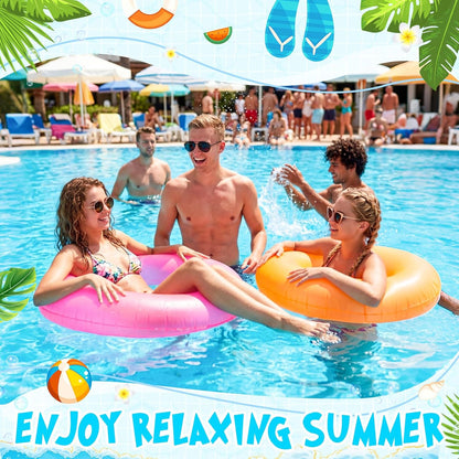 6 Pcs Inflatable Pool Floats Adult Inflatable Swimming Rings Bulk Pool Floats Inner Tubes Raft for Beach, Summer, Holiday, Bachelorette Party Decorations