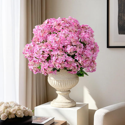 8Pcs Real Touch Hydrangea Pink Hydrangea Artificial Flowers Silk Hydrangea Flowers Full Faux Hydrangea Flowers with Stems for Home Decor Party Arrangements Wedding Bouquets Centerpieces (Light pink)