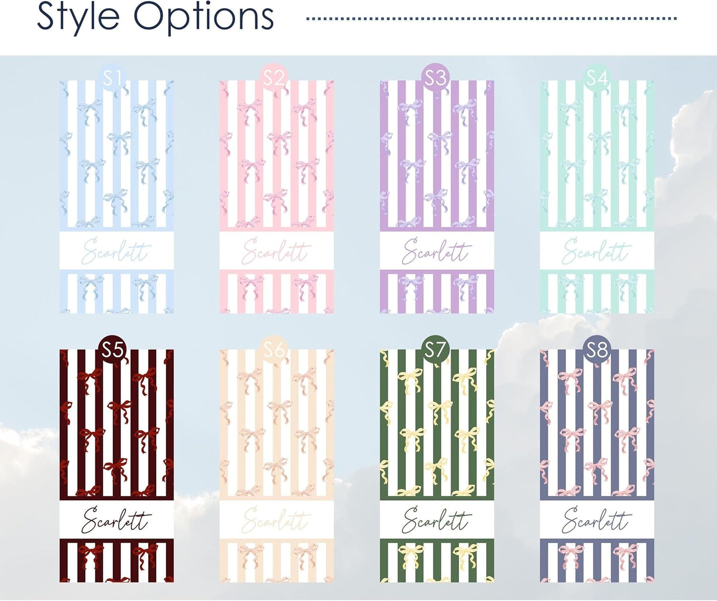 Personalized Ribbon Bow Beach Towel for Women and Girls Custom Name Striped Pattern Pastel Blue Pink Green Microfiber Large Absorbent Bath Towel for Pool Spa Travel Coquette Aesthetic Gift