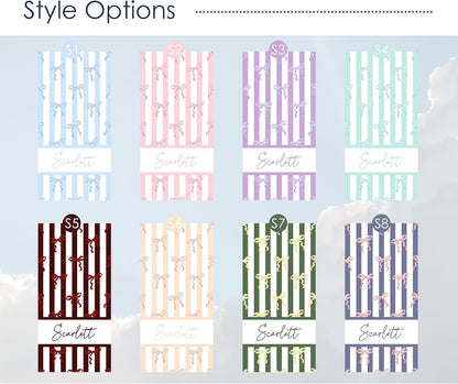 Personalized Ribbon Bow Beach Towel for Women and Girls Custom Name Striped Pattern Pastel Blue Pink Green Microfiber Large Absorbent Bath Towel for Pool Spa Travel Coquette Aesthetic Gift