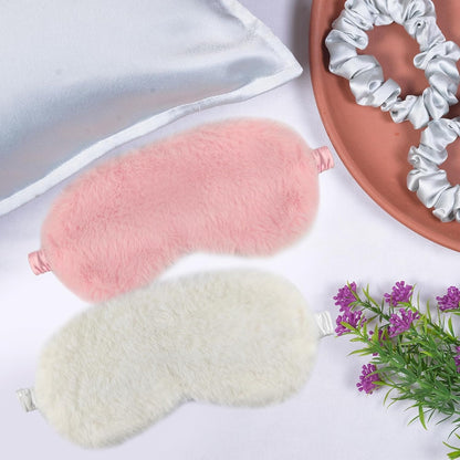 1 Pcs Colors Eye Mask for Sleeping, Sleepover Stuff, Soft, Elastic Band Plush Sleeping Eye Mask, for Everyone Travel Nap Sleeping (Pink)