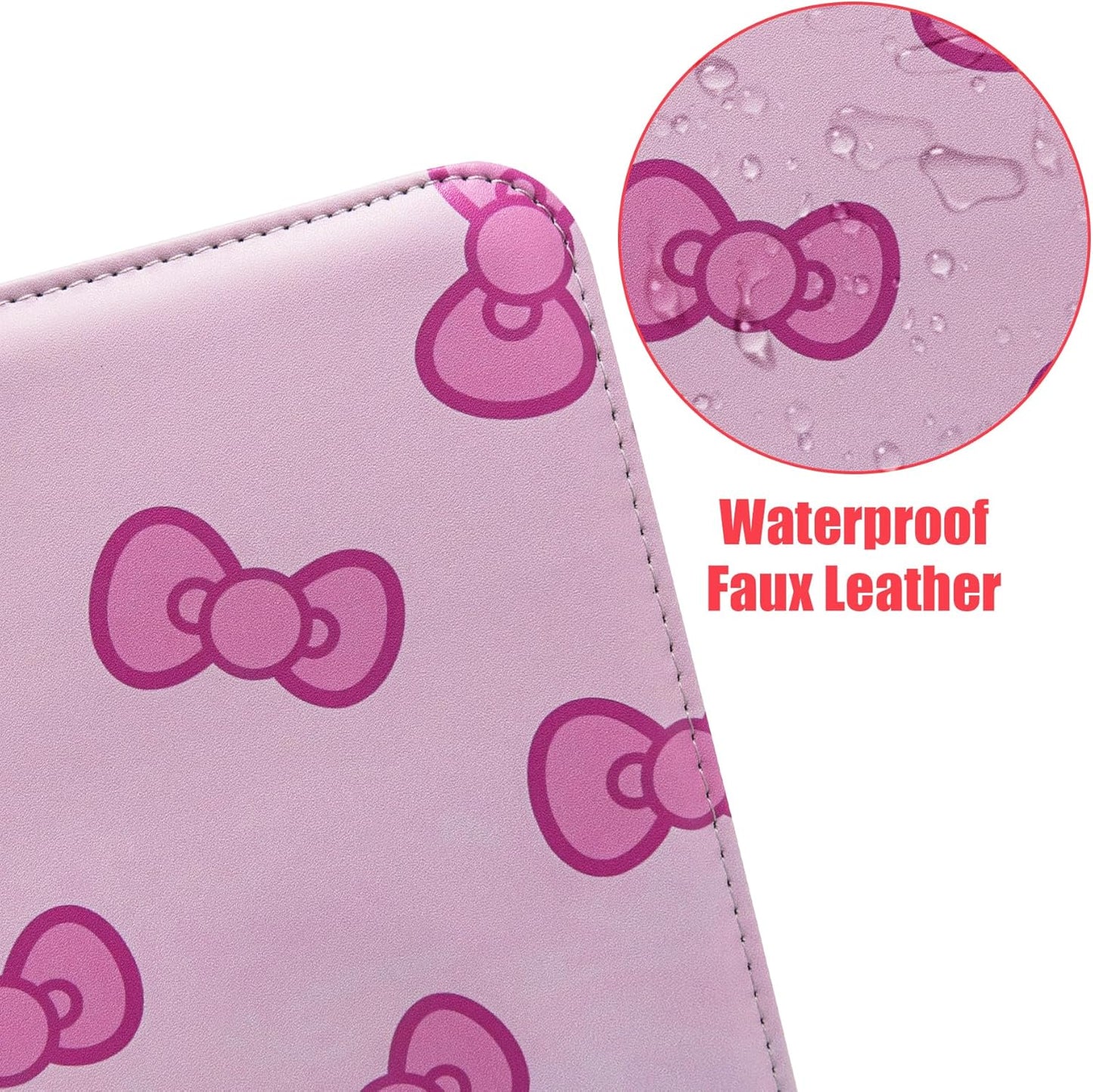 Pink Card Binder for Girls, 4 Pocket with 50 Sleeves up to 400 Trading Cards Binder, Waterproof Card Storage Bag with Shoulder Strap