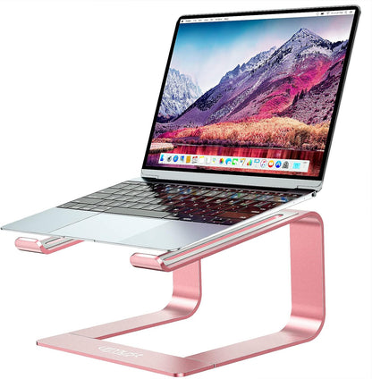 Urmust Laptop Stand for Desk - Ergonomic Computer Stand Riser Holder for MacBook Air Pro, Dell, HP, Lenovo, Samsung, Alienware Laptops 11-15.6" (Pink, Up to 15.6" Laptop)