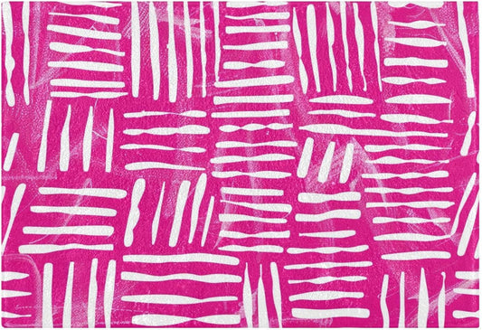 Abstract Pink Stripe Absorbent Bathroom Rug, 24''x16'' Extra Soft Thick Plush Bath Mat, Non-Slip Shaggy Bath Rug for Tub, Shower and Bath, Machine Washable