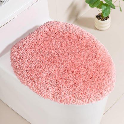 Microfiber Toilet Lid Cover, 19.5"x15" Machine Washable Toilet Seat Covers, Soft Absorbent Toilet Seat Lid Cover, Only Fit Elongated Toilet Seat