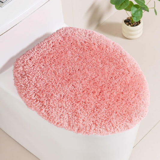 Microfiber Toilet Lid Cover, 19.5"x15" Machine Washable Toilet Seat Covers, Soft Absorbent Toilet Seat Lid Cover, Only Fit Elongated Toilet Seat