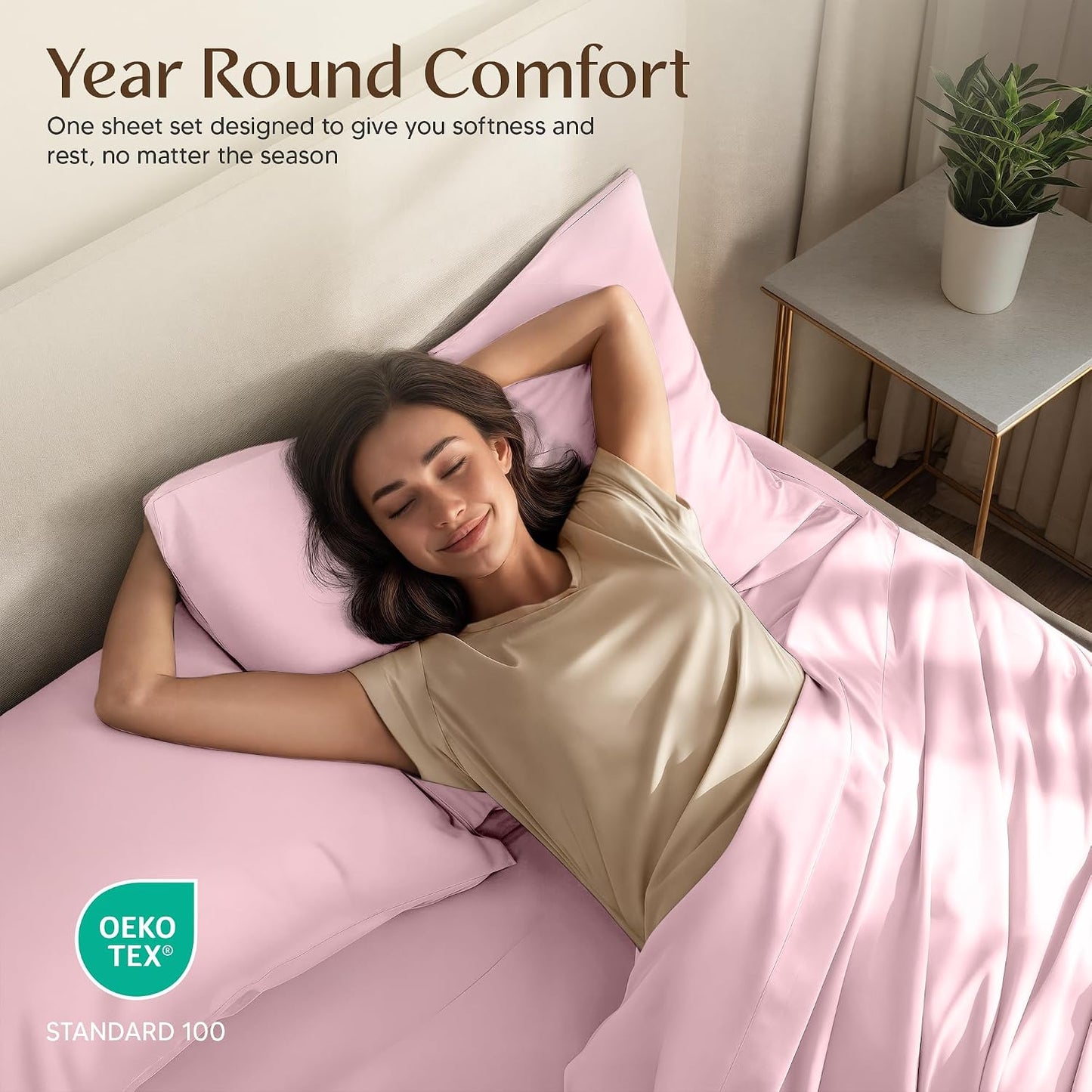 Utopia Bedding Twin Sheet Set – 3 Piece Bed Sheets for Twin Size Bed, Soft and Breathable Microfiber, Includes 1 Fitted Sheet, 1 Flat Sheet and 1 Pillowcase – Oeko Tex (Crystal Pink)