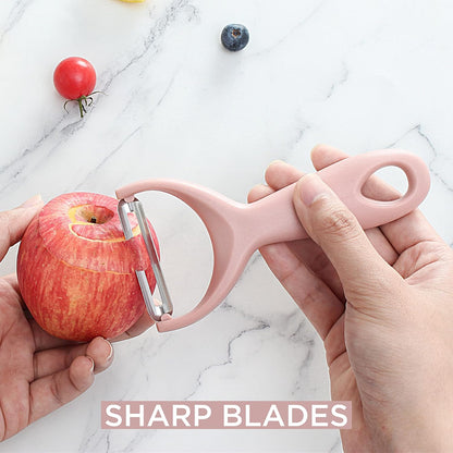 Social Chef 2-Piece Vegetable Peeler Set- Set of 2 Stainless Steel Blade Vegetable Peelers Set - Y Peeler and Swivel Peeler for Peeling Potatoes, Vegetables and Fruits (Pink)