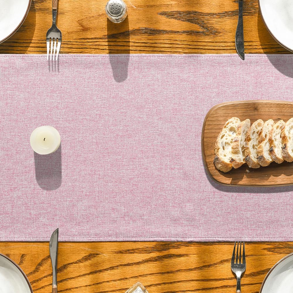 Artoid Mode Pink Table Runner, Seasonal Summer Washable Kitchen Dining Table Decoration for Home Party Decor 13x72 Inch