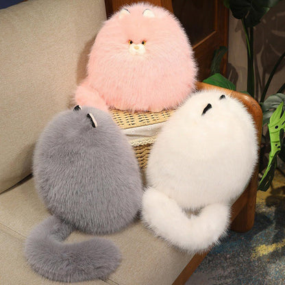PEACH CAT Fat Cat Stuffed Animal 11.8" Big Kitten Plushies Cute Plush Toys Birthday Gifts for Kids Grey