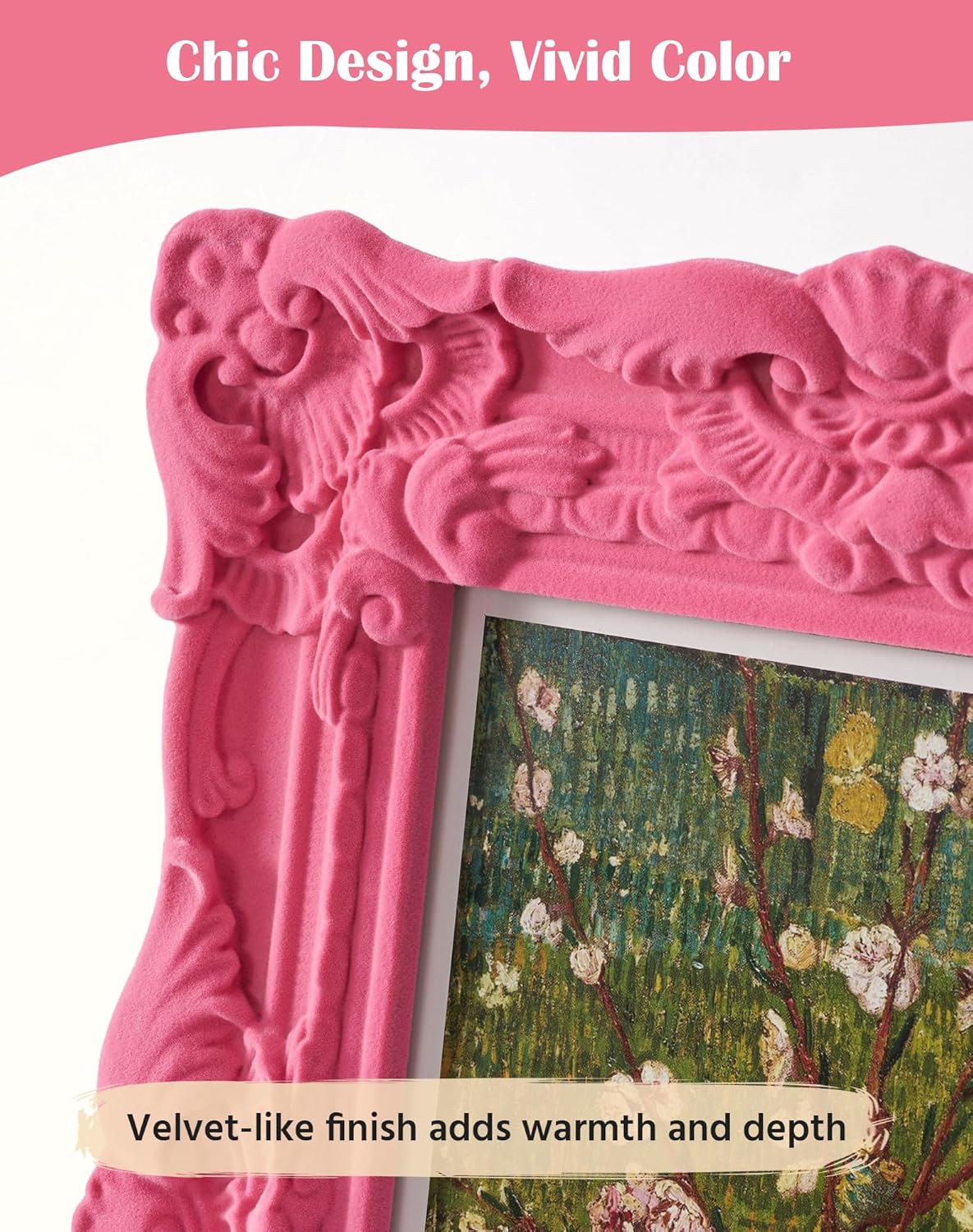 Pink 8x10 Picture Frame for Portraits Wedding Photos, Small Cute Decorative Frame with Stand for Table Shelf Desk Decor Unique Gift for Housewarming Birthday (Rose Pink)