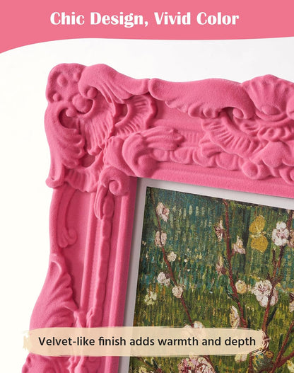 Pink 8x10 Picture Frame for Portraits Wedding Photos, Small Cute Decorative Frame with Stand for Table Shelf Desk Decor Unique Gift for Housewarming Birthday (Rose Pink)