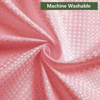 Modern Pink Shower Curtain Waffle Textured Fabric Shower Curtains for Bathroom Farmhouse Fabric Bath Curtain Set with Hooks 72x72 Inch