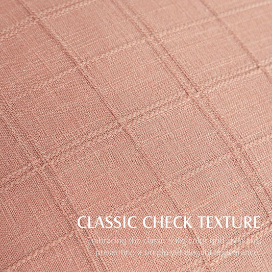 Foindtower Set of 1 Decorative Linen Check Throw Pillow Cover Neutral Farmhouse Lumbar Cushion Cover Modern Boho Accent Home Decor for Sofa Chair Couch Bedroom Living Room,12×20 Inch,Coral Pink