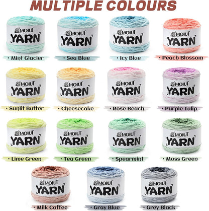 Blanket Perfect Ombre Cake Yarn - Baby Yarn for Crocheting Soft - 3 Pack of 10.6oz/300g - #6 Super Bulky - 197 Yards for Knitting, Crafts & Amigurumi, Chunky Chenille Yarn(3 Peach Blossom)