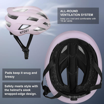 Adult Bike Helmet for Men/Women with Helmet Bag 2Removable Moisture Liners Adjustable Dial Comfort Fit Lightweight Shockproof CPSC Safety Certified for Road/Urban-Commute/MTB