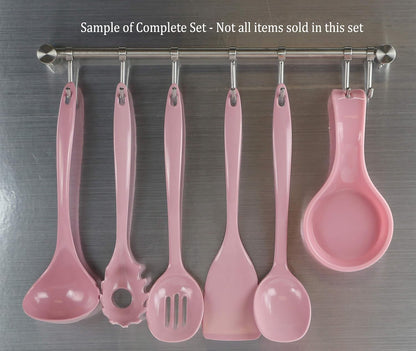 Reston Lloyd 100% Melamine Kitchen Utensil Set, Non Scratching Ladle, Spoon, Slotted Spoon & Spatula, Easy To Hold, Set of 4, Pink