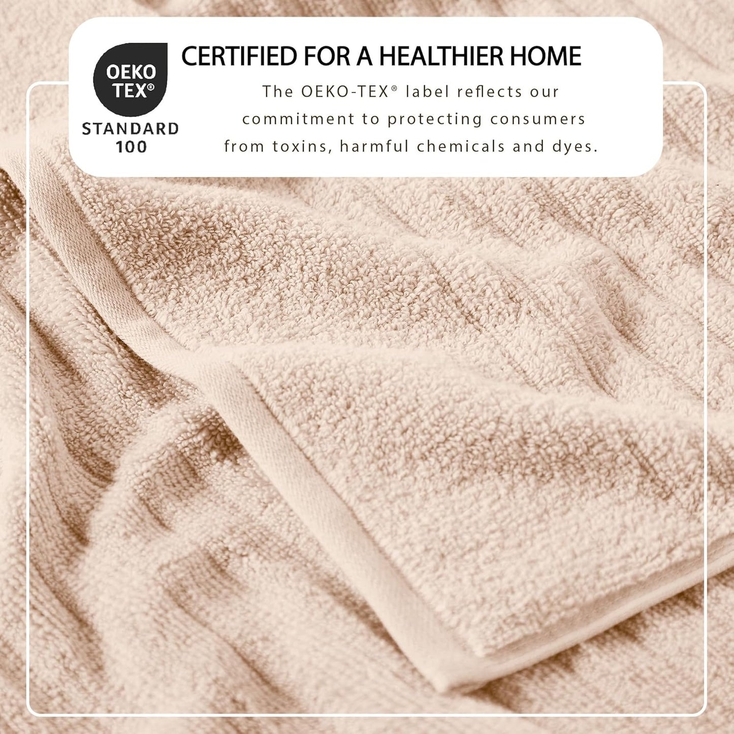 Great Bay Home Bath Towel Set - 100% Cotton 6 Piece Towel Set - Absorbent & Quick-Dry Towels for Bathroom (Pink Sand)