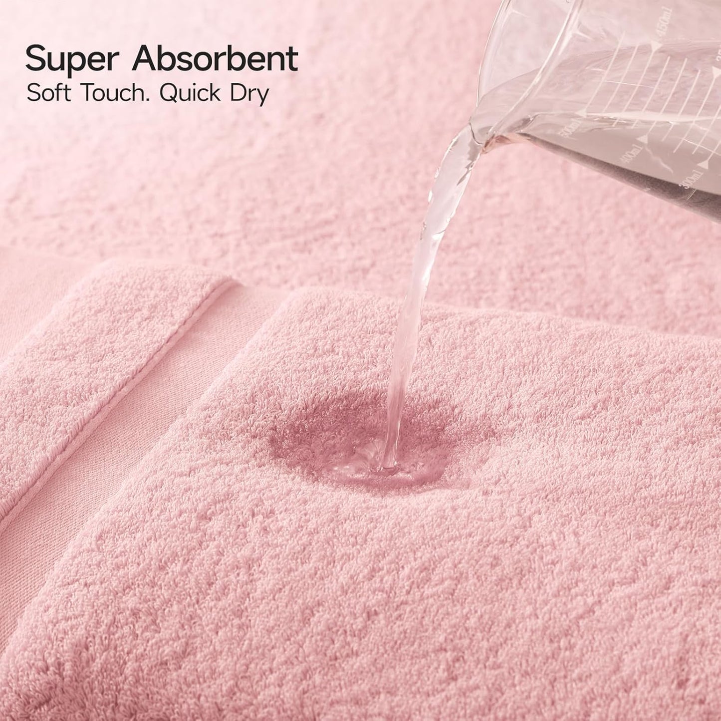 REDKISS 100% Cotton Bath Towels Set of 2, Extra Large Bath Sheets 35 X 70 Inches, Super Soft, Highly Absorbent & Quick Dry Shower Towels for Bathroom, Gym, Spa, Pool & Hotel, Pink