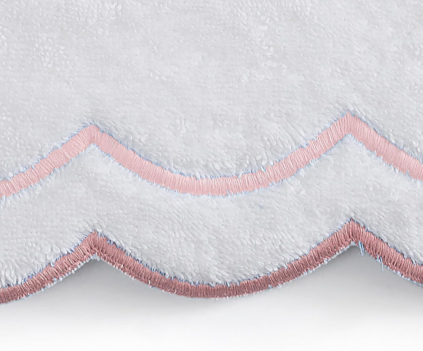 Peri Home 2 Piece Bath Towel Set, 500 GSM, 100% Cotton Towel for Bathroom, Embroidered, Soft & Absorbent, White with Blush Scallop