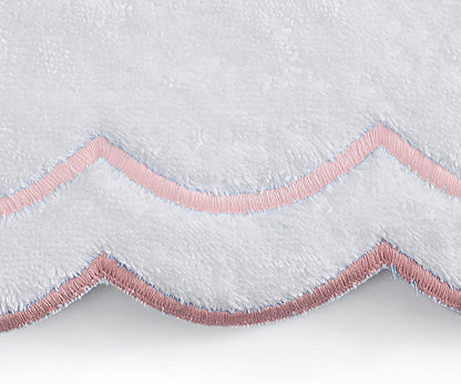 Peri Home 2 Piece Bath Towel Set, 500 GSM, 100% Cotton Towel for Bathroom, Embroidered, Soft & Absorbent, White with Blush Scallop
