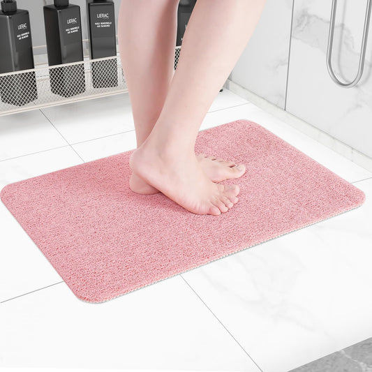 Hargiis Non-Slip Bathtub Mat, Anti Slip Shower Mat, Fast Drying Bathtub Mats, Foot Scrubber Mat, Anti Slip Mat for Tub, Floor, Bathroom, Kitchen, Home, Hotel (Pink 24"×16")