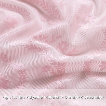 WAZZIO Pink Lace Shower Curtain - Vintage Pretty Pastel Girl Floral Shower Curtain Girly, Cute Coquette Tassel Princess Bath Curtains for Bathroom, 72 x 72 Inch, 1 Panel