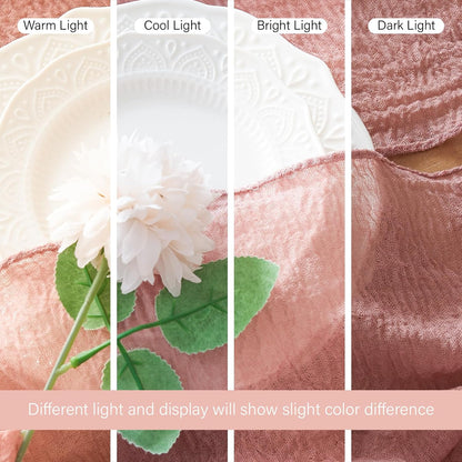 2Pcs Cheesecloth Table Runner Blush Pink 10FT Boho Gauze Cheese Cloth Table Runners 120 Inches Long Rustic Sheer for Centerpiece Home Party Christmas Wedding Baby Shower Spring Easter Decor