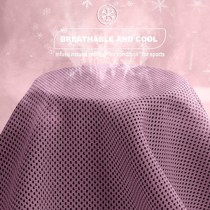 Pack of 20 Cooling Towel 40x12'' Ice Towel for Neck and Face Microfiber Chilly with Bag Breathable Yoga Gym Stay Cool Towels Sweat Rag for Workout Running Camping Pilates Beach, Pink