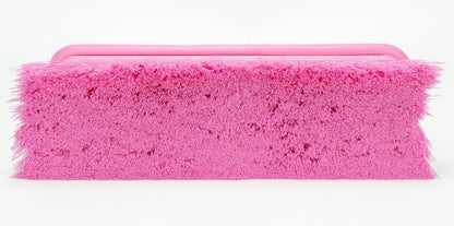 SPARTA Flo-Thru Heavy-Duty Deck Scrub Brush Nylon Bristled, Boat and Floor Scrub Broom with Protective Bumper for Floors and Large Equipment, Plastic, 9.5 Inches, Pink