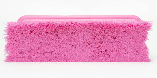 SPARTA Flo-Thru Heavy-Duty Deck Scrub Brush Nylon Bristled, Boat and Floor Scrub Broom with Protective Bumper for Floors and Large Equipment, Plastic, 9.5 Inches, Pink