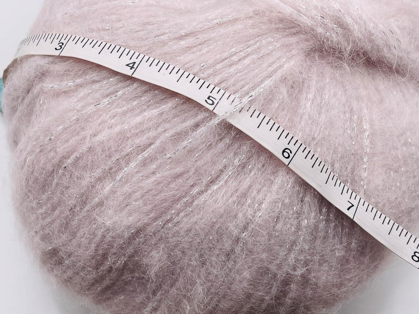 Powder Pink, Silver Charm - DK Weight Metallic Sparkle, Mohair Wool Acrylic Nylon Blend Yarn with Sparkle 50 Grams (1.75 Ounces) 200 Meters (218 Yards)