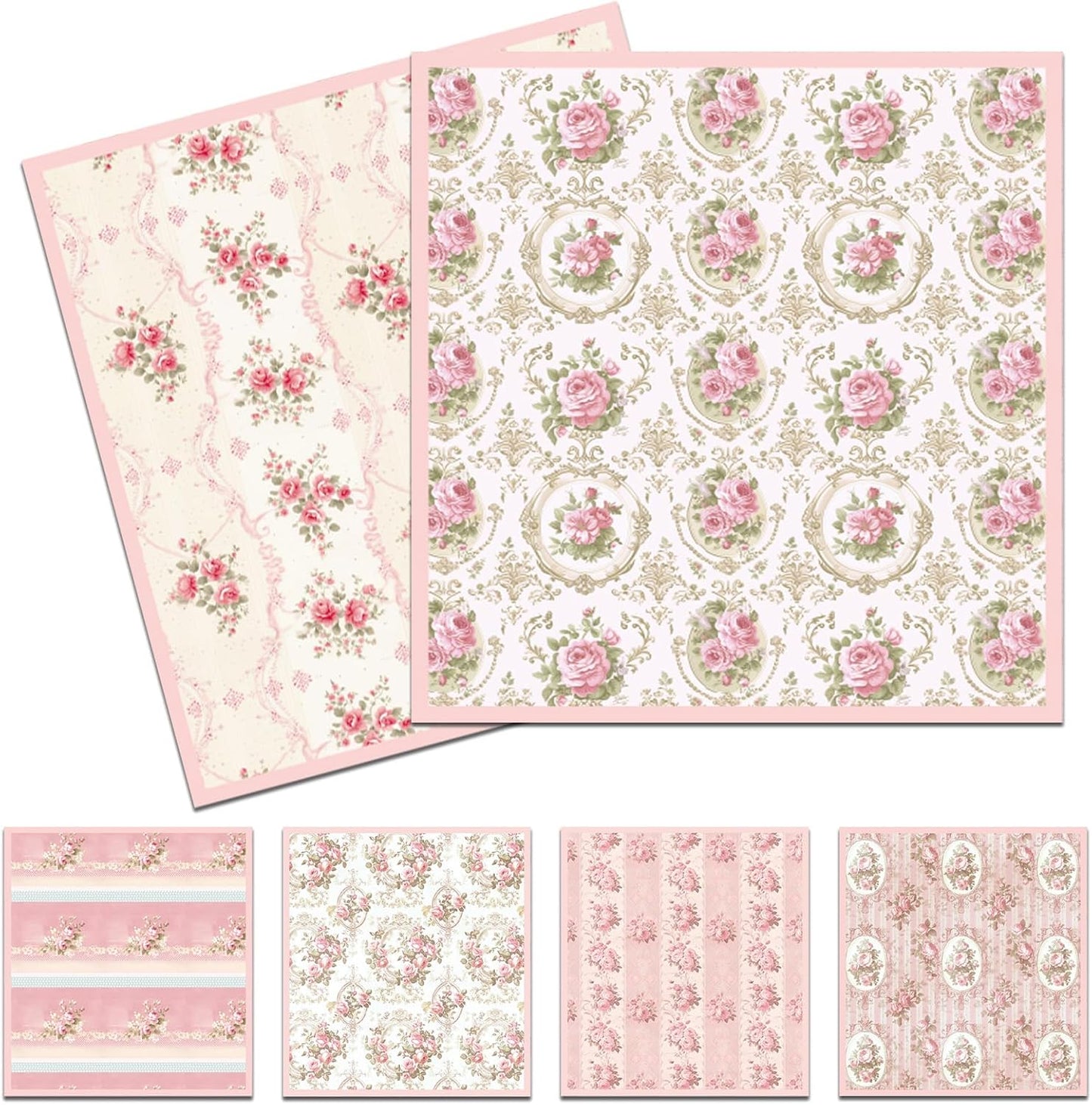 Pink Floral Swedish Dishcloths for Kitchen, 6 Pack Reusable Flower Swedish Dish Cloths, Absorbent Fast Drying Sponge Paper Towels for Cooking Cleaning Home Decoration Housewarming Gifts