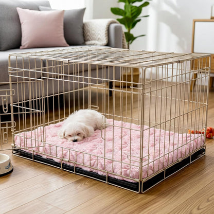Geelin Pink Bow Dog Bed Mat Cute Dog Crate Pad with Removable Washable Cover Double Sided Cool and Warm 24 x 18.1 x 3 Inch Pink Puppy Bed