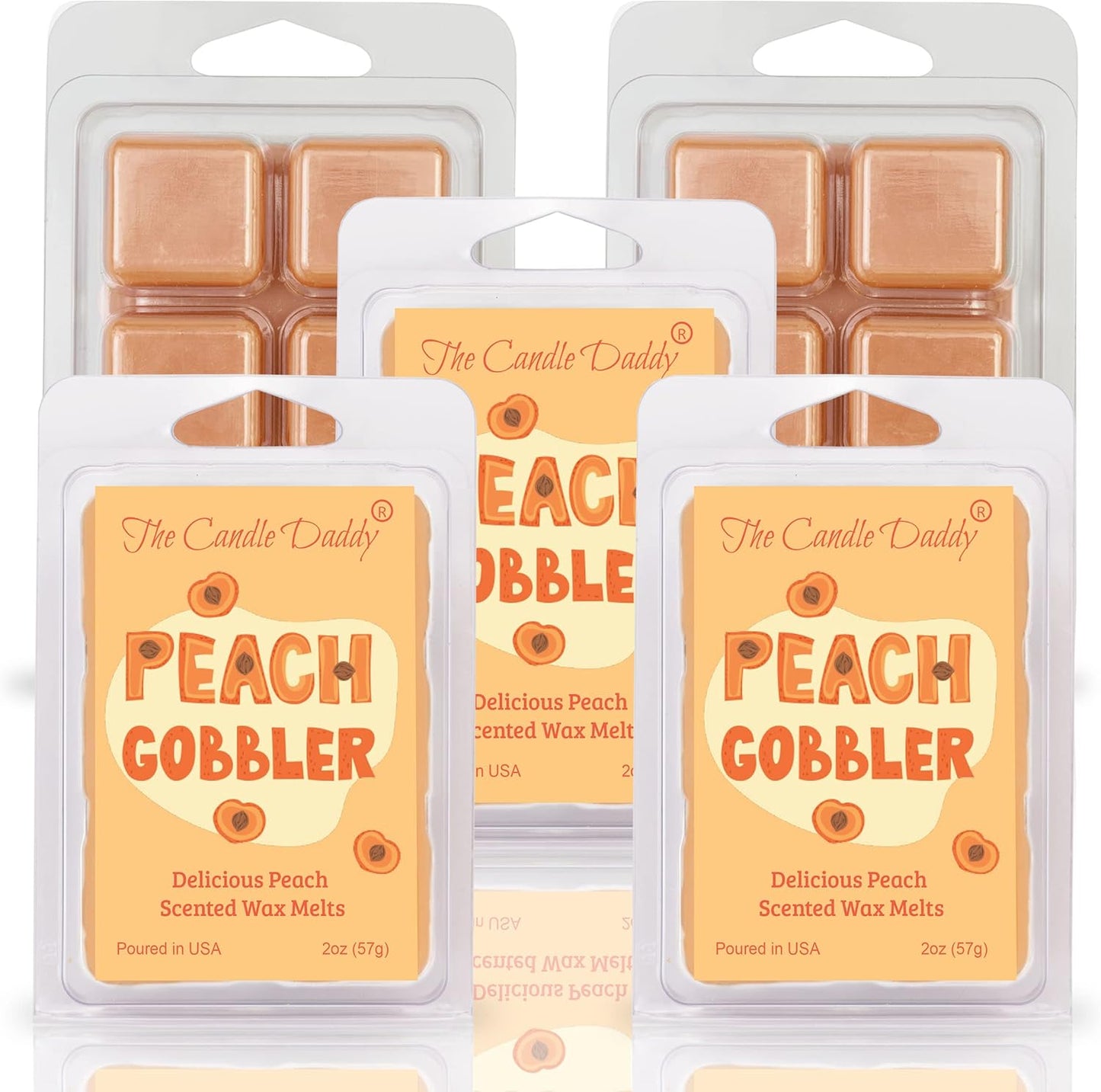 The Candle Daddy Peach Gobbler - Delicious Peach Scented Wax Melt - 1 Pack - 2 Ounces - 6 Cubes