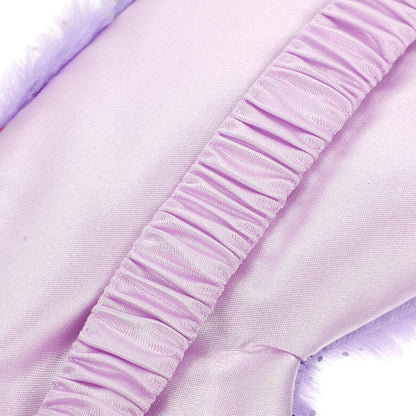 minkissy Plush Sleep Eye Masks 4pcs Lightproof Sleeping Masks for Travel Home Office Comfortable Soft Faux Fur Eye Covers with Star Pattern Gray Pink Pearl White Purple