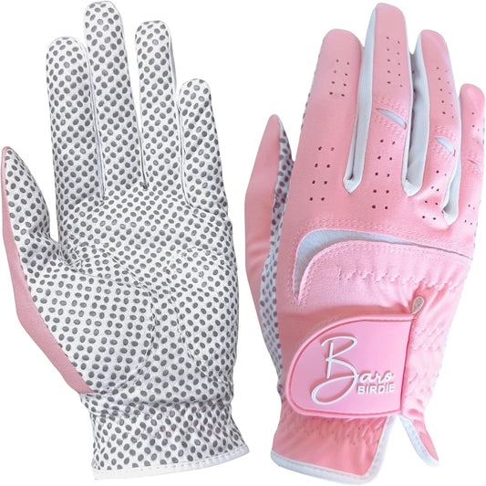 Golf Gloves Both Hands Women's 1 Pair Lightweight Non-Slip Silicone Extra Grip All Weather Girls Ladies Sports Tennis