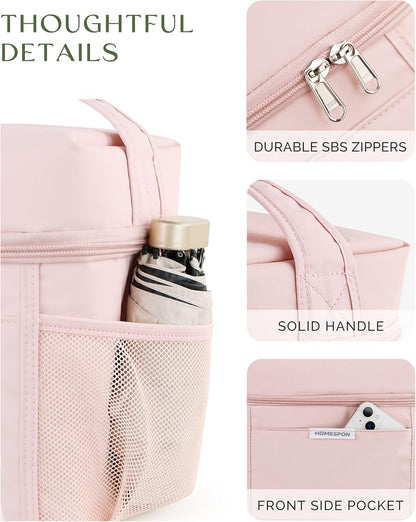 HOMESPON Lunch Box for Women Men - Insulated Lunch Bag Waterproof Lightweight Cooler Bag for Work, Picnic, Travel (Medium, Pink)